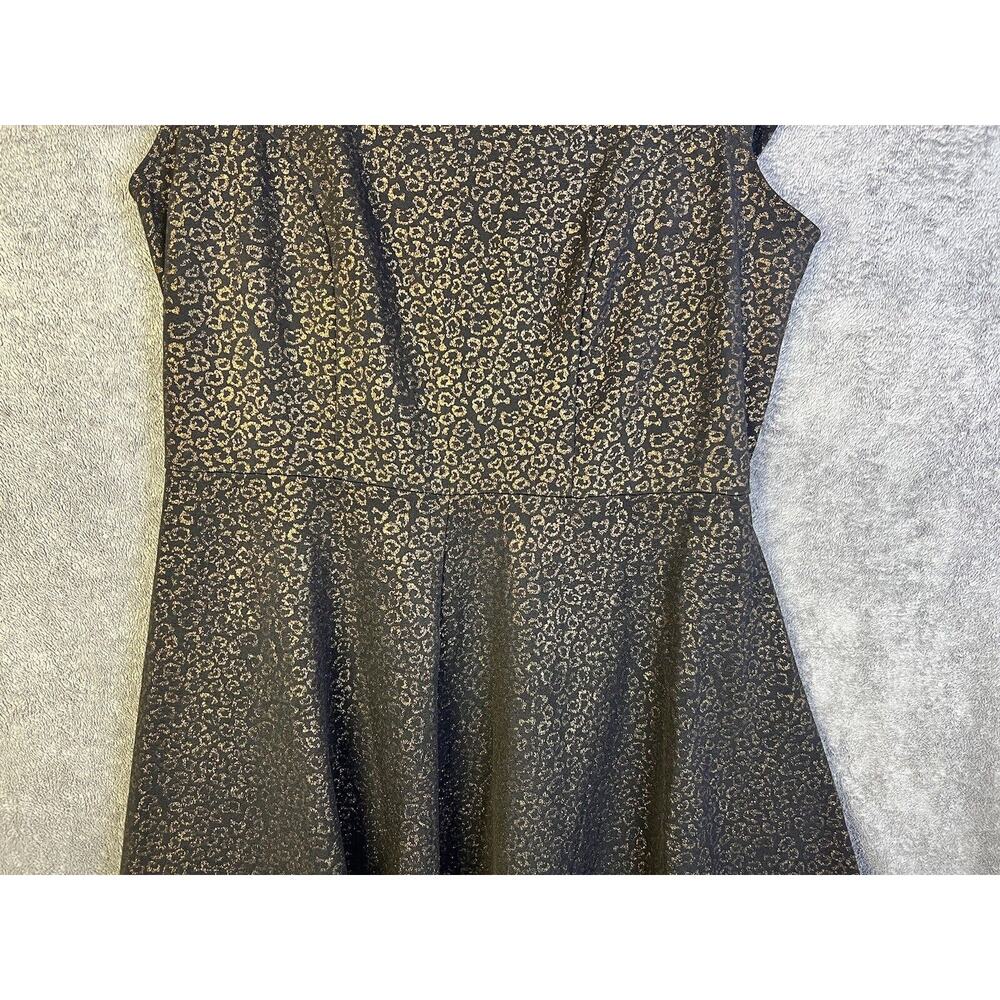 Snap Dress Woman's Size 2XL Gold Black Ruffled Sheath Lined Casual - Picture 7 of 10
